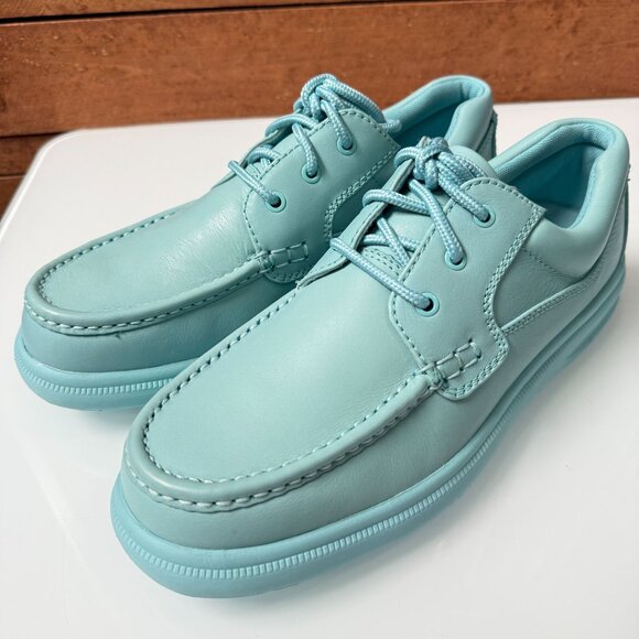 Hush Puppies Shoes Sneakers Mens Size 11.5 GIL Sea Foam Leather Cuir Mousse NIB - Picture 5 of 11